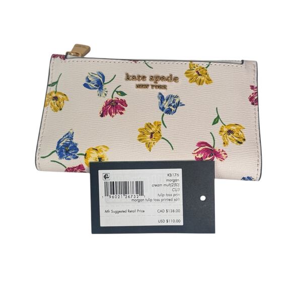 Kate Spade Morgan Tulip Toss Small Slim Bifold Wallet - Picture 2 of 8